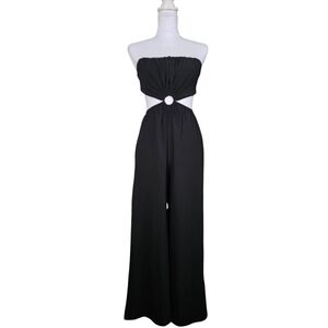 Elegant Black Strapless Jumpsuit